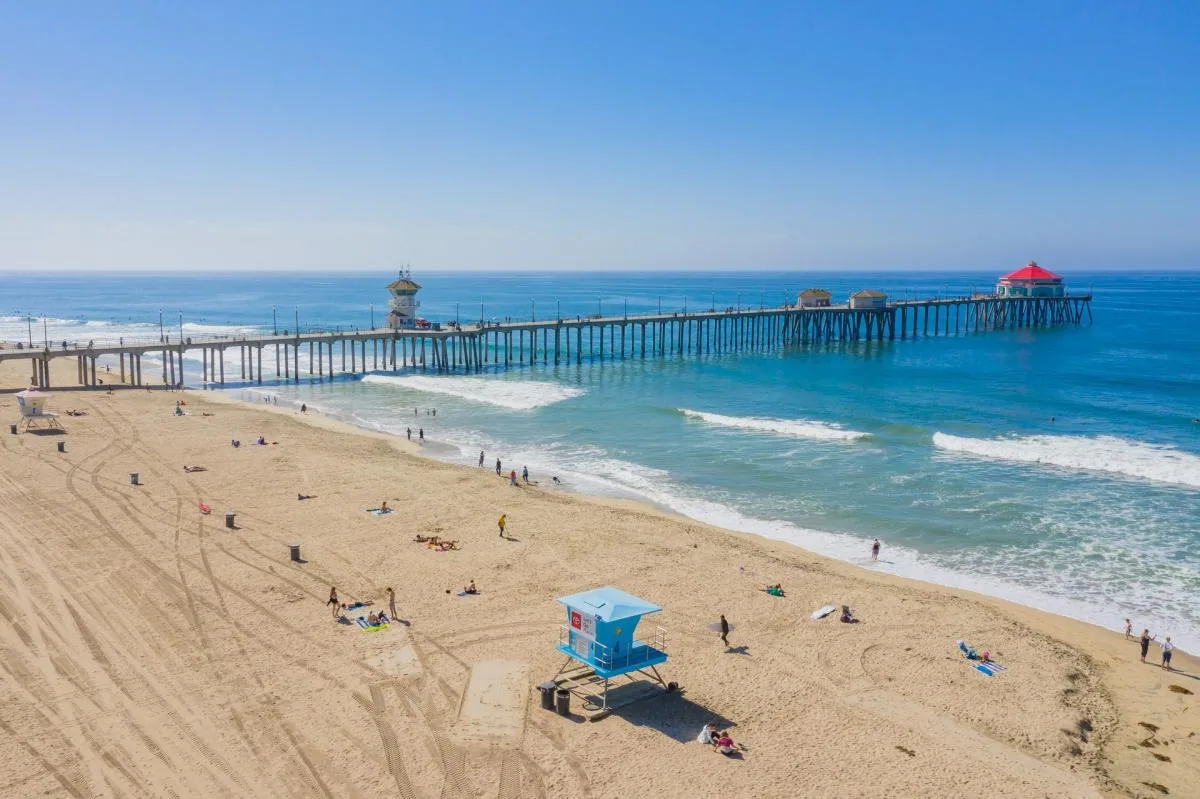 Huntington Beach pier and beach